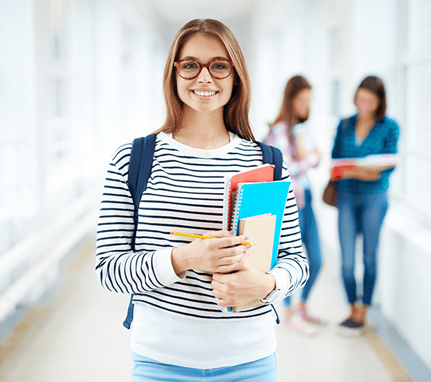 smiling girl in school