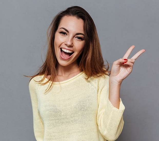 smiling young woman posing