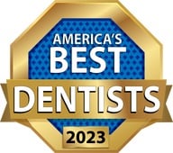 America's Best Dentists 2023 badge white background
